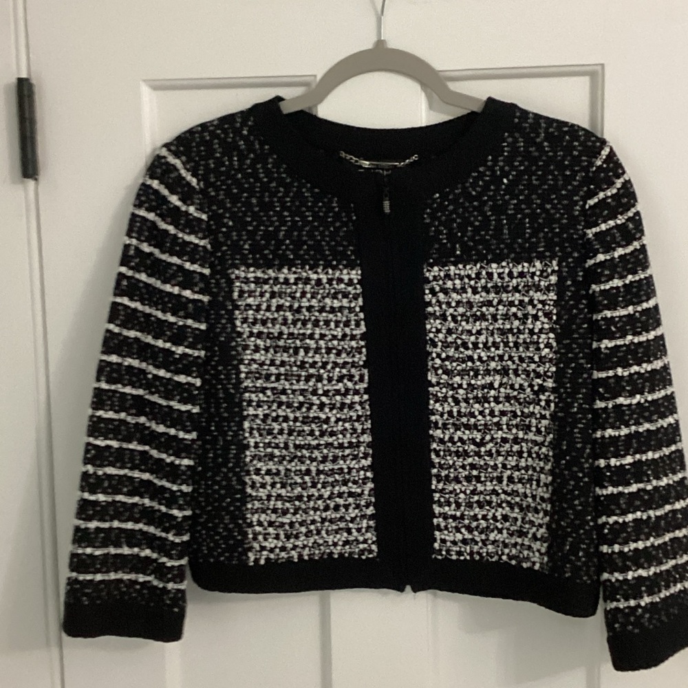 St. John Black and White Textured Jacket